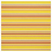 Geel, chocolade en beige patroon stof (Swatch)