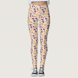 Geel Chocolaty Leaf Pattern Leggings