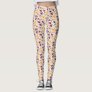 Geel Chocolaty Leaf Pattern Leggings