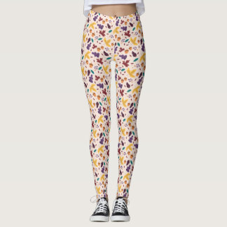Geel Chocolaty Leaf Pattern Leggings