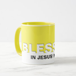Geel Christelijk BLESSED Mok
