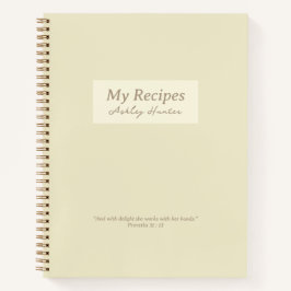 Geel Christelijk werkwoord 31:3 Verse Recipe Book Notitieboek