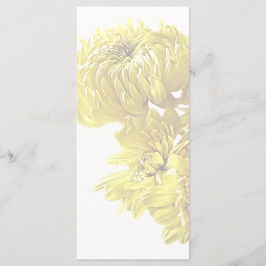 Geel chrysant hart menu (Achterkant)
