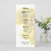 Geel chrysant hart menu (Staand voorkant)