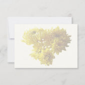 Geel chrysant hart RSVP kaartje (Achterkant)