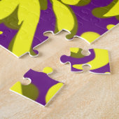 Geel chrysanthemum Bloem Paars Abstract Legpuzzel (Zijkant)