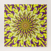 Geel chrysanthemum Bloem Paars Abstract Legpuzzel (Horizontaal)