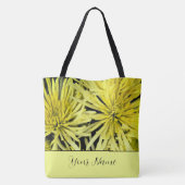  geel chrysanthemum bloemig tote bag (Achterkant)