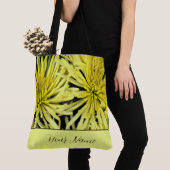  geel chrysanthemum bloemig tote bag (Dichtbij)