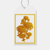 Geel chrysanthemum cadeaulabel (Voorkant)