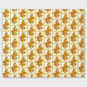 Geel chrysanthemum cadeaupapier (Vlak)