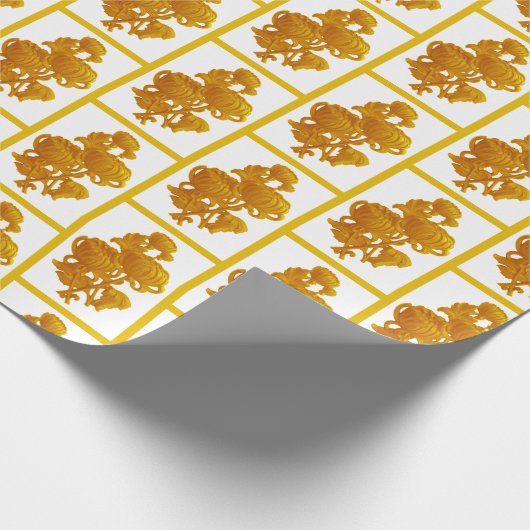 Geel chrysanthemum cadeaupapier (Hoek)