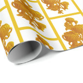 Geel chrysanthemum cadeaupapier (Rol Hoek)