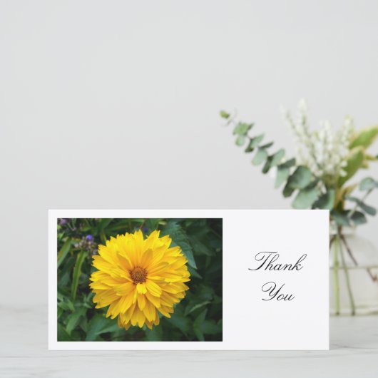 Geel chrysanthemum - Dank u wel Bedankkaart (Staand voorkant)