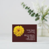 Geel chrysanthemum - Donkerbruin Visitekaartje (Staand voorkant)
