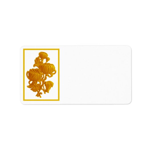 Geel chrysanthemum etiket (Voorkant)