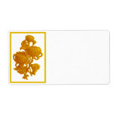 Geel chrysanthemum etiket (Voorkant)