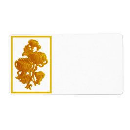 Geel chrysanthemum etiket