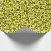 Geel Chrysanthemum Floral Abstract gepatterd Cadeaupapier (Hoek)