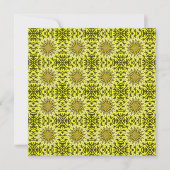 Geel Chrysanthemum Floral Abstract gepatterd Feestdagenkaart (Voorkant)