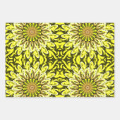 Geel Chrysanthemum Floral Abstract gepatterd Inpakpapier Vel (Voorkant 2)