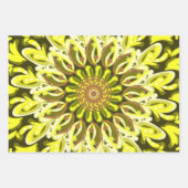 Geel Chrysanthemum Floral Abstract gepatterd Inpakpapier Vel (Voorkant)