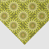 Geel Chrysanthemum Floral Abstract gepatterd Tissuepapier (Detail)