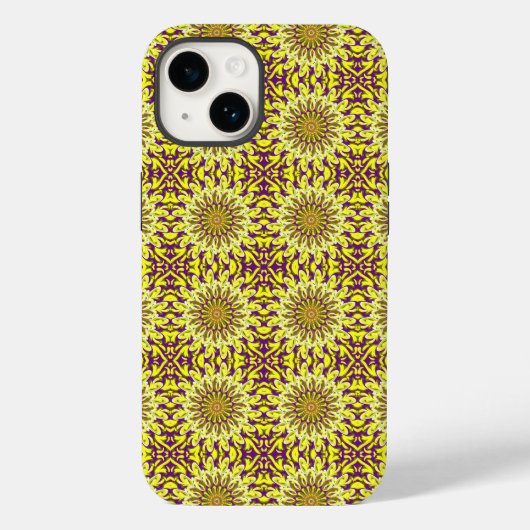 Geel Chrysanthemum Floral Paars gebarenteerd Case-Mate iPhone Case (Achterkant)