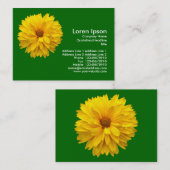 Geel chrysanthemum - Grijs groen Visitekaartje (Voorkant / Achterkant)