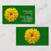 Geel chrysanthemum - Grijs groen Visitekaartje (Voorkant / Achterkant)