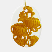 Geel chrysanthemum keramisch ornament (Achterkant)