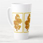 Geel chrysanthemum Moederdag Latte Mok (Linkerhoek)