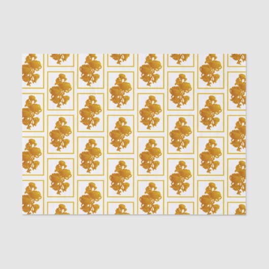 Geel chrysanthemum Moederdag Tissuepapier (Voorkant)