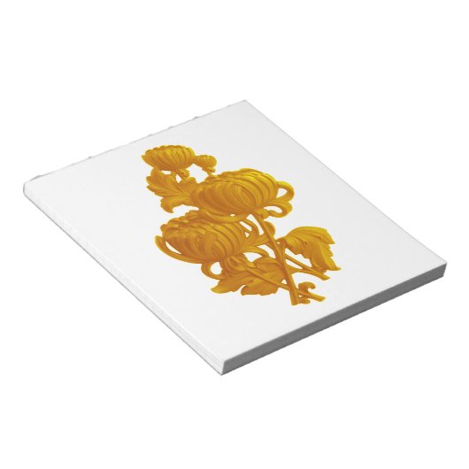 Geel chrysanthemum notitieblok (Schuin)