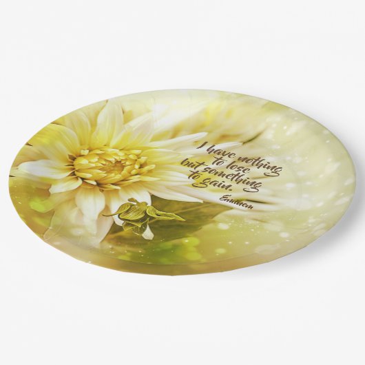 Geel Chrysanthemum Partij Papier Bord Gezegde (Gekanteld)