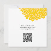 Geel Chrysanthemum QR Code Vierkant Vrijgezellenfe Kaart (Achterkant)