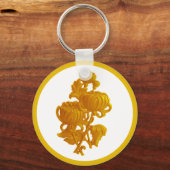 Geel chrysanthemum sleutelhanger (Voorkant)