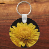 Geel chrysanthemum sleutelhanger (Voorkant)