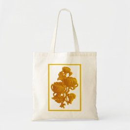 Geel chrysanthemum tote bag