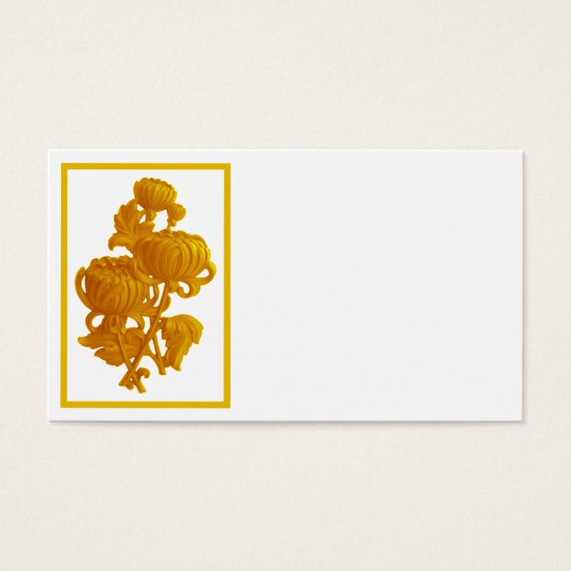 Geel chrysanthemum visitekaartjes (Voorkant)
