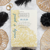 Geel Chrysanthumum bruiloft Kaart