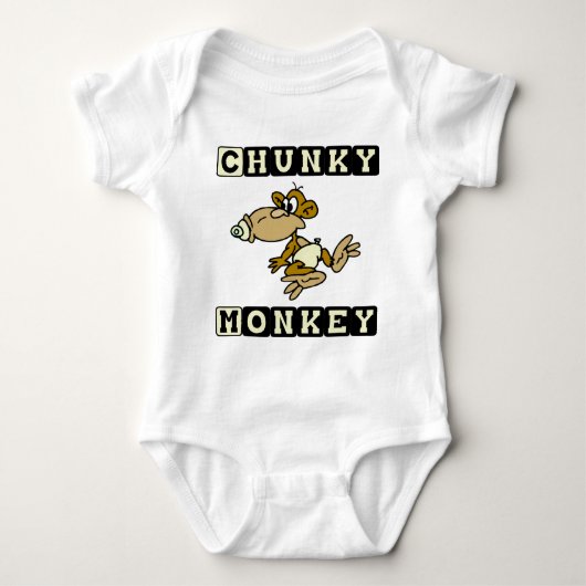 Geel Chunky Monkey Cute Baby One Piece Romper (Voorkant)