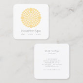 Geel cirkelmotief Logo Vierkante Visitekaartje (Voorkant / Achterkant)