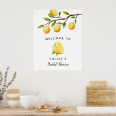 Geel citroen bruidsdouche welkom bord poster (Keuken)