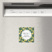 Geel citroen en limoen fruit patroon save the date magneet (Insitu (Vaatwasser))