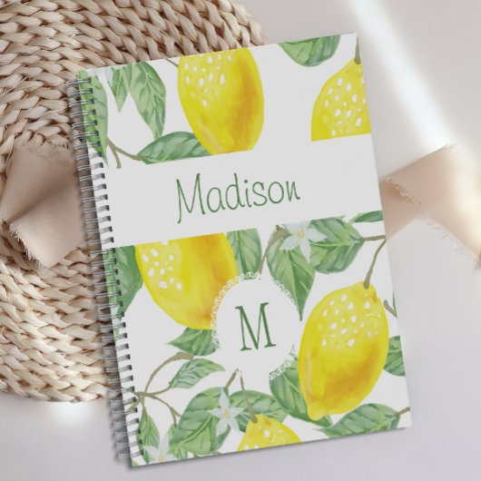 Geel Citroen Fruit Leuk Modieus Monogram Planner