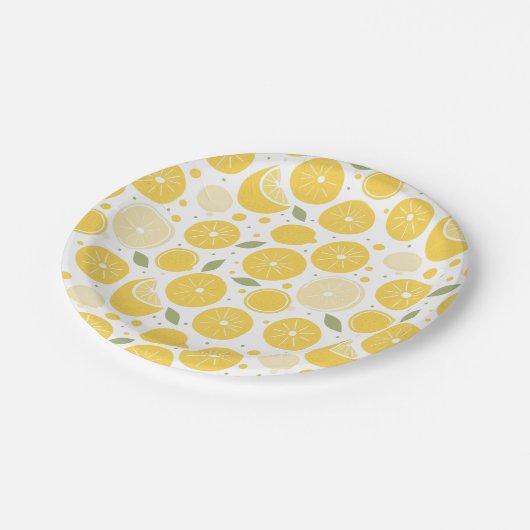 Geel citroen fruit partij: Main squeeze Lem-One-Ad Papieren Bordje (Gekanteld)