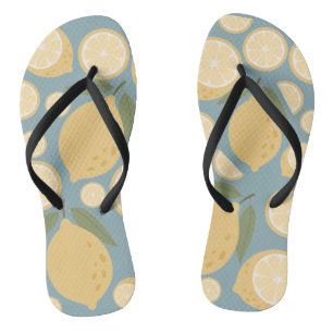Geel citroen naadloos patroon teenslippers
