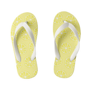 Geel Citroen Schijfje Patroon Pret Kleurrijke Zome Kinder Teenslippers