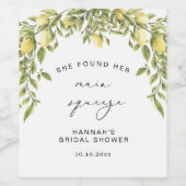 Geel Citroen Sorrento Mediterraan Bruidsmeisjesfee Wijn Etiket (Enkel label)